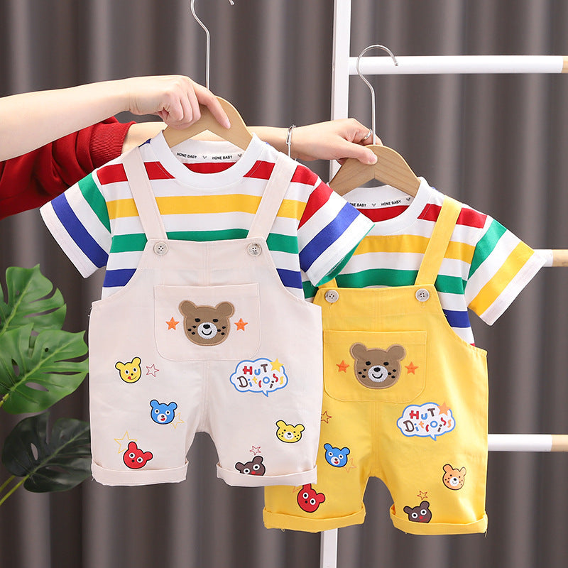 Boys Summer Casual - Boys' Summer Casual Suspender Trousers Short Sleeve Suit - Accessories - Baby's World (view 2)