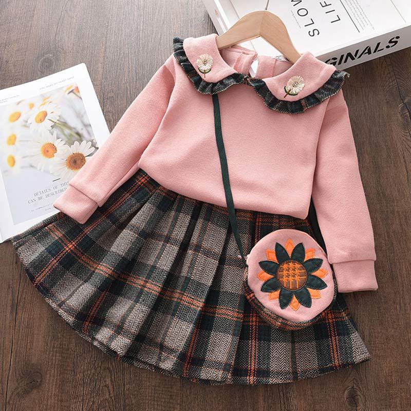 Lapel Flower Print Top Skirt Suit