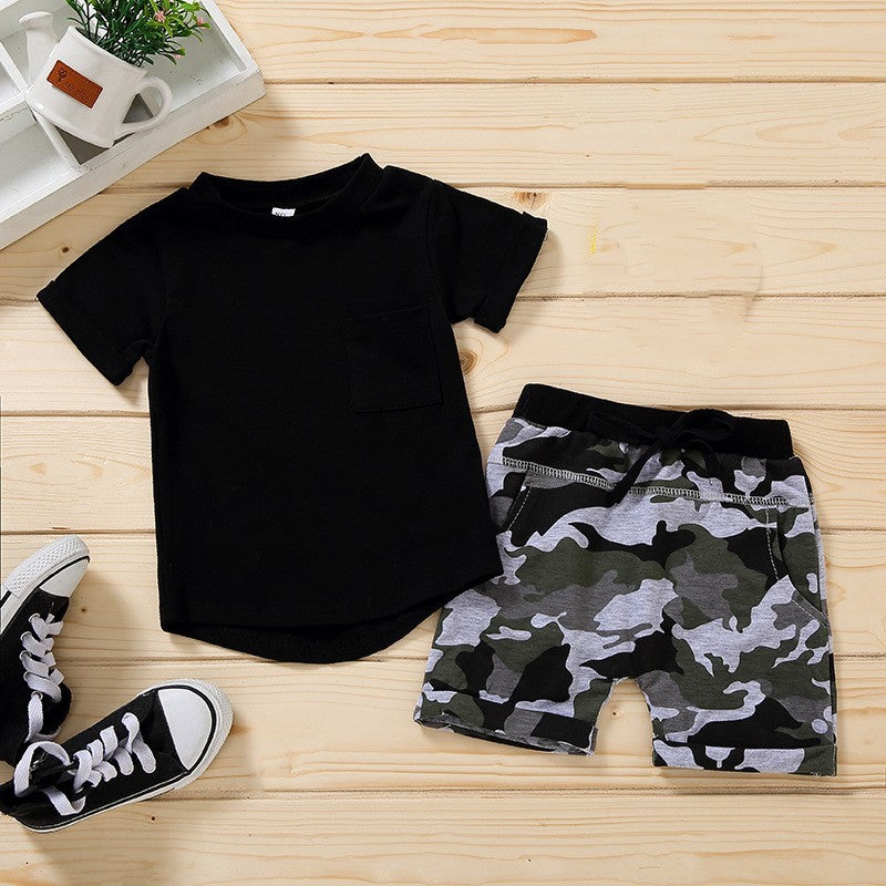 Black Camouflage Letters Pullover Boys' Suit - Boys Clothing - Baby's World