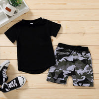 Black Camouflage Letters Pullover Boys' Suit | Baby's World Bangladesh