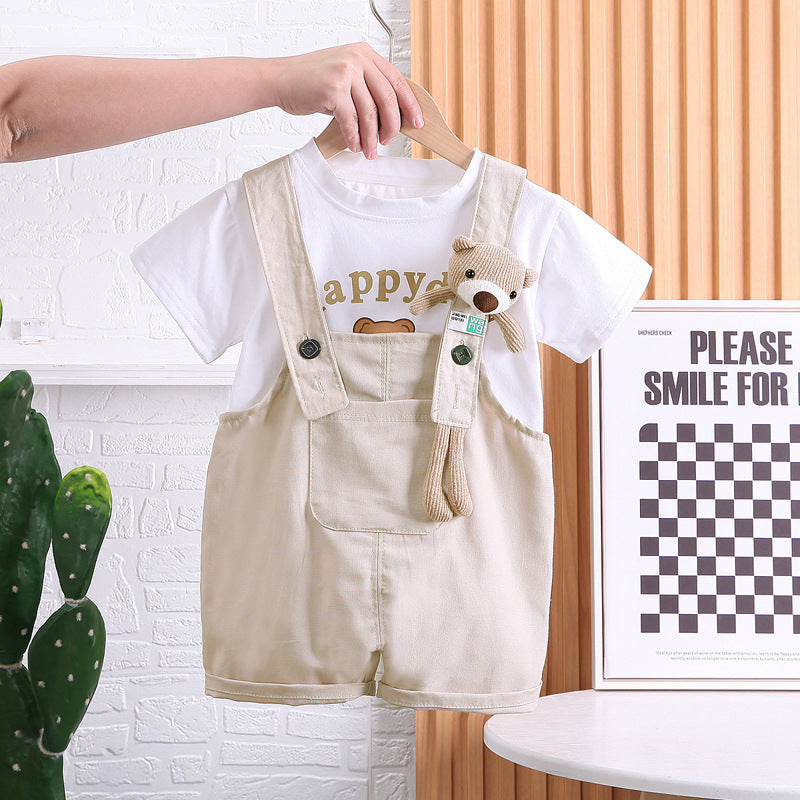 Summer Children Cotton T-shirt Suspender Suit - Boys Summer & Party Dresses - Baby's World (view 8)