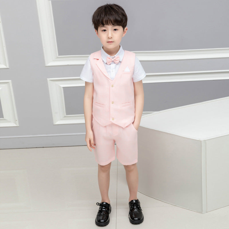 Boys Suit Dress - Boys' Suit Dress Vest Shorts Baby Suit - Boys Summer & Party Dresses - Baby's World (view 4)