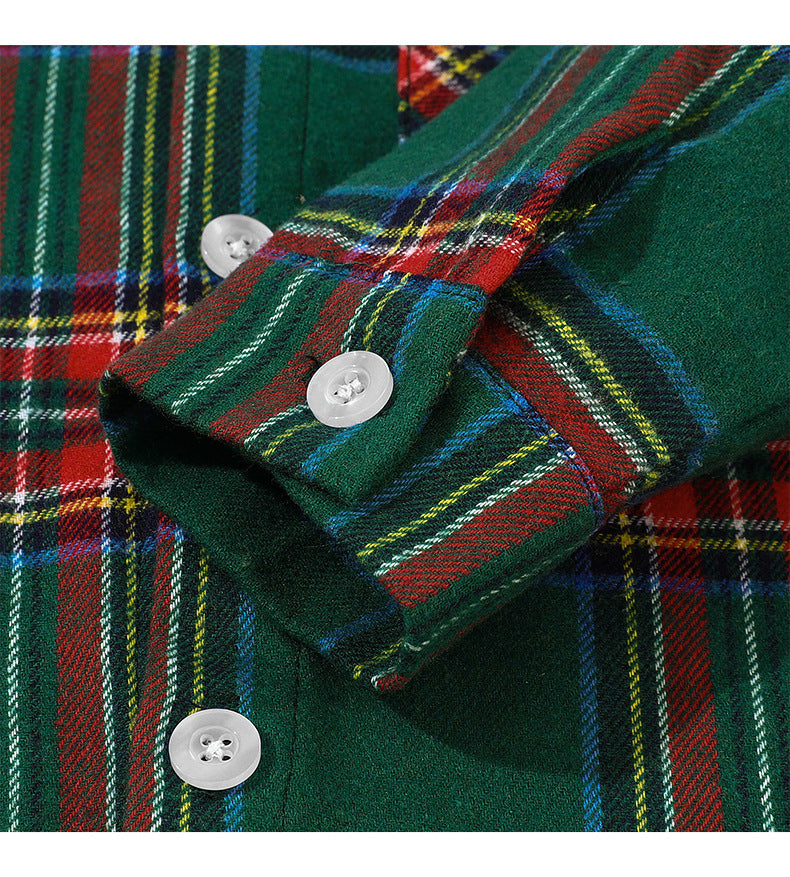 Boy Fashionable Suit Plaid Shirt Outfit - Boys Summer & Party Dresses - Baby's World (view 2)