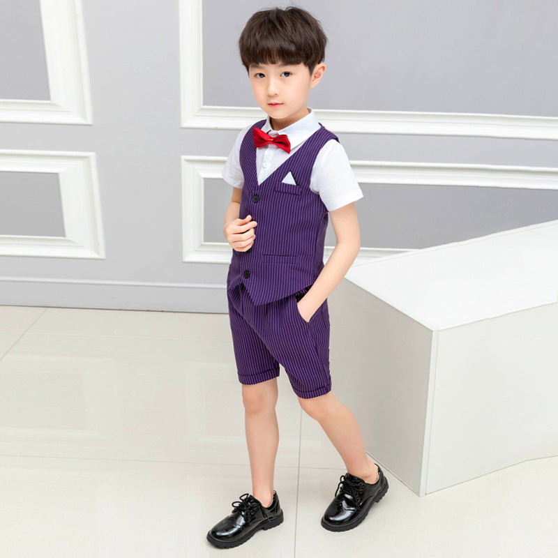 Spring And Summer Boys' Short-sleeved Shorts Suit Striped Children Clothes - Boys Summer & Party Dresses - Baby's World