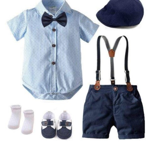 Boys Suit Romper - Boys Baby Suit Romper Short-sleeved Jumpsuit Overalls - Boys Clothing - Baby's World (view 13)