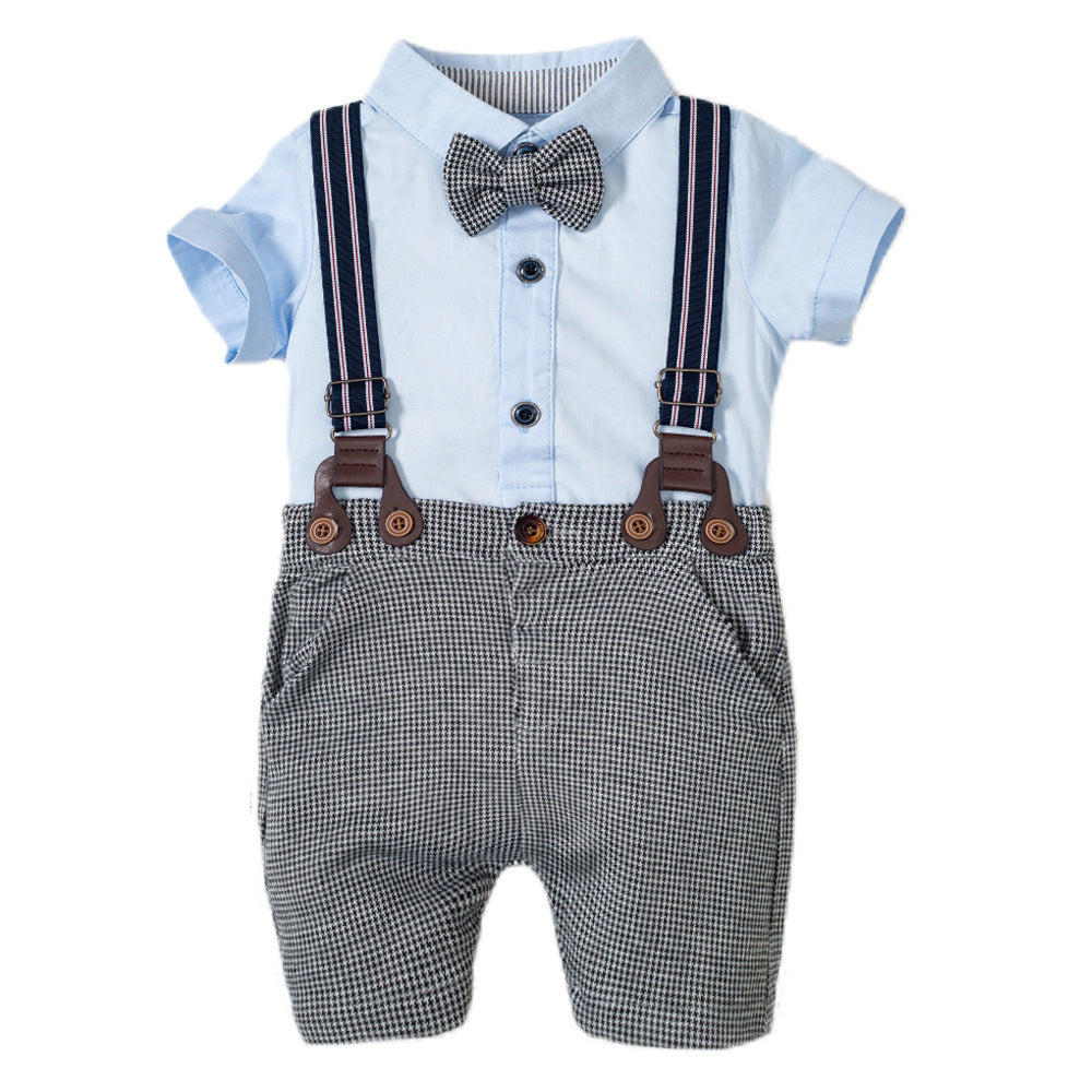 Boys Suit Romper - Boys Baby Suit Romper Short-sleeved Jumpsuit Overalls - Boys Clothing - Baby's World (view 12)