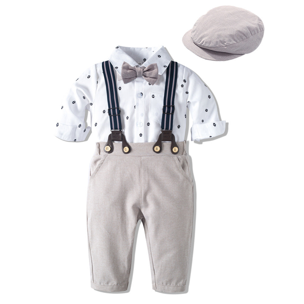Boys Suit Romper - Boys Baby Suit Romper Short-sleeved Jumpsuit Overalls - Boys Clothing - Baby's World (view 10)