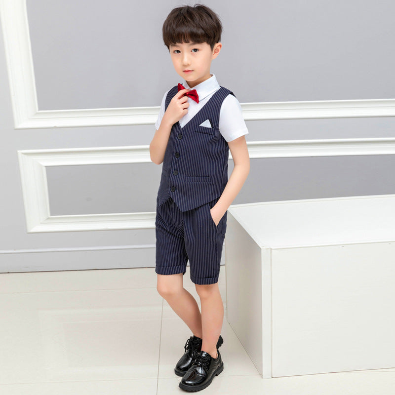 Spring And Summer Boys' Short-sleeved Shorts Suit Striped Children Clothes - Boys Summer & Party Dresses - Baby's World
