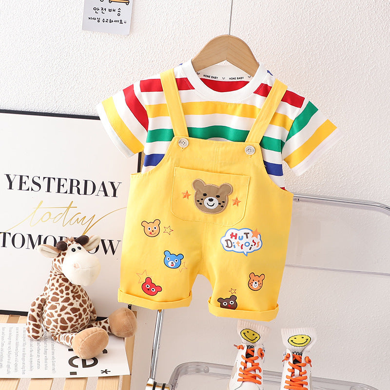 Boys Summer Casual - Boys' Summer Casual Suspender Trousers Short Sleeve Suit - Accessories - Baby's World (view 9)