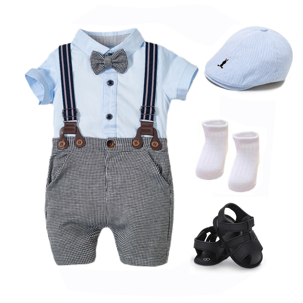 Boys Suit Romper - Boys Baby Suit Romper Short-sleeved Jumpsuit Overalls - Boys Clothing - Baby's World (view 15)