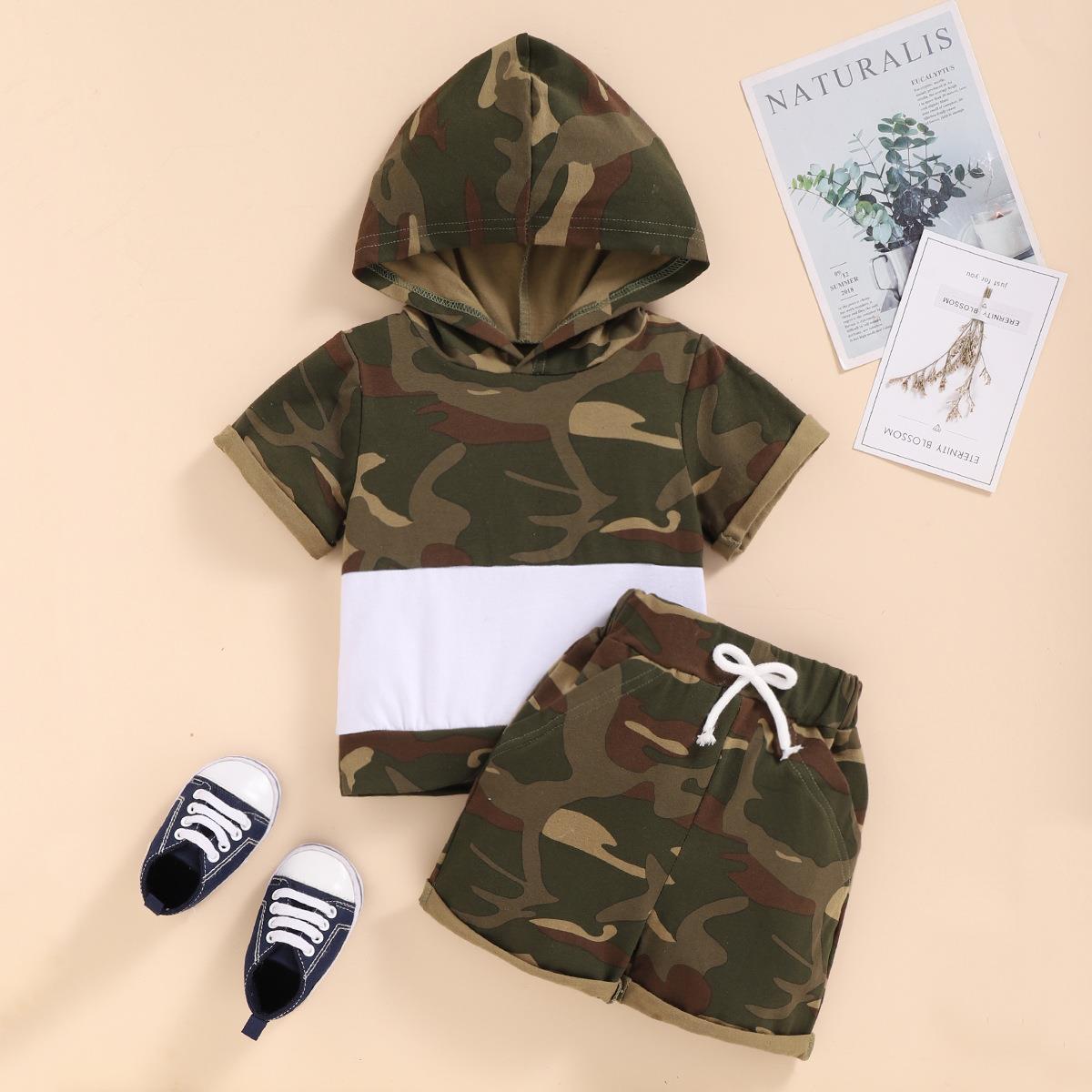 Boys Summer Hooded - Boys' Summer Hooded Children's Casual Camouflage Shorts - Boys Clothing - Baby's World (view 9)