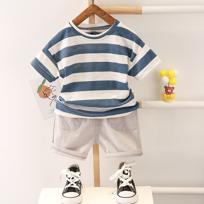 Boys Summer Fashion - Boys' Summer Fashion Casual Striped Short Sleeve Suit - Boys Summer & Party Dresses - Baby's World