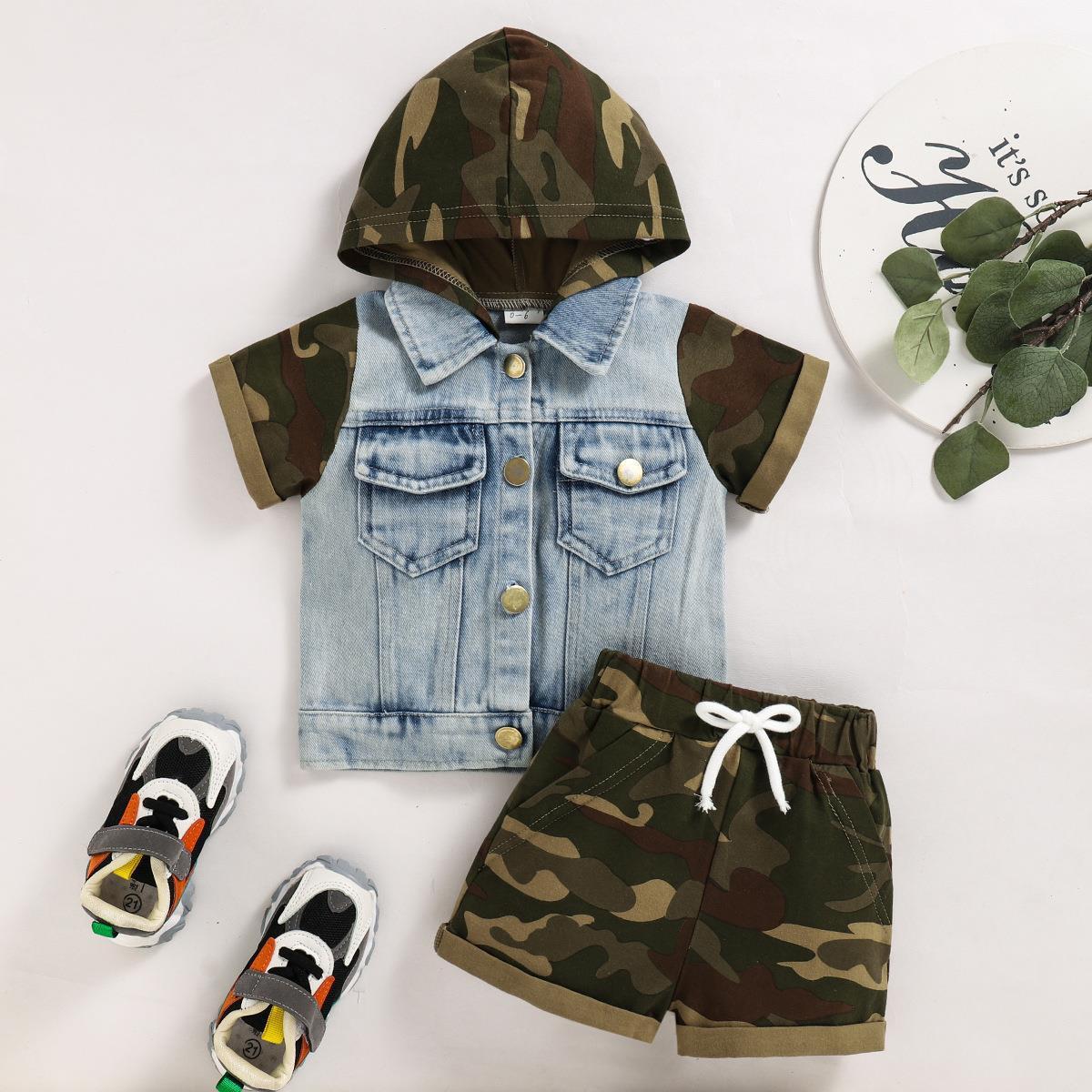 Boys Summer Hooded - Boys' Summer Hooded Children's Casual Camouflage Shorts - Boys Clothing - Baby's World