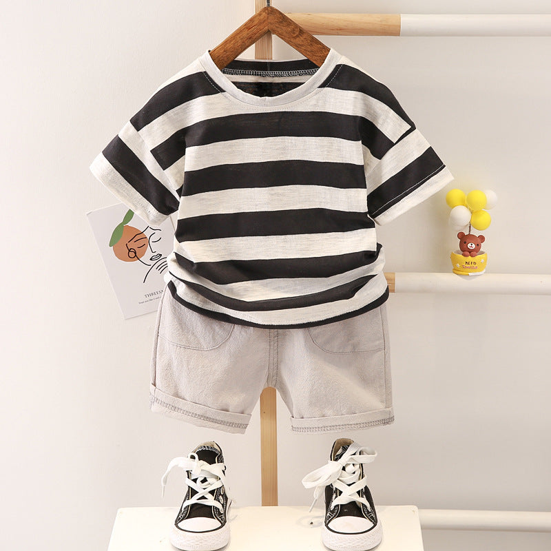Boys Summer Fashion - Boys' Summer Fashion Casual Striped Short Sleeve Suit - Boys Summer & Party Dresses - Baby's World
