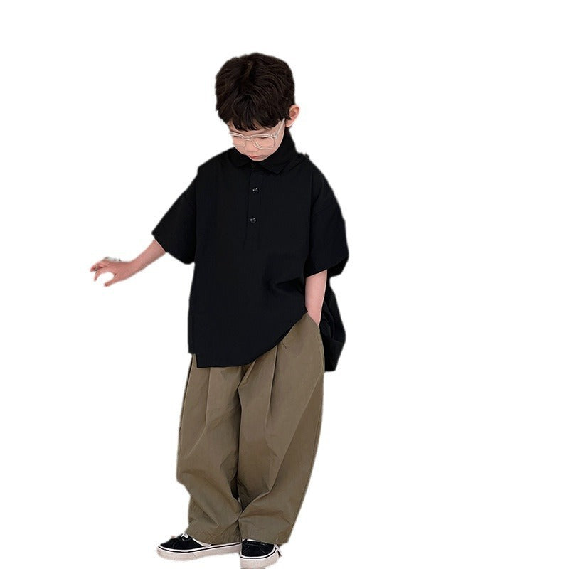 Children Summer Clothing - Children's Summer Clothing Boy's Short-sleeved White Shirt - Boys Summer & Party Dresses - Baby's