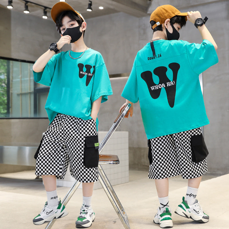Boys Short Sleeve Sports Thin Handsome Clothes Set - Boys Summer & Party Dresses - Baby's World (view 7)