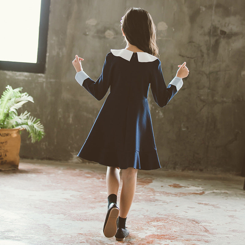 Solid Color Ruffled Medium And Large Children Skirt