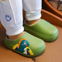 Children's Winter Cartoon Cute Warm Waterproof Non Slip Cotton Slippers