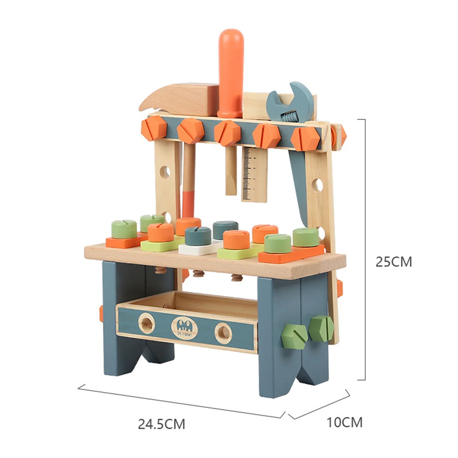 Wooden Tool Bench Simulation DIY Multifunctional Children Repair Play Tool Set for Kids 3 4 5 Year Old Girls Boys Children Gifts