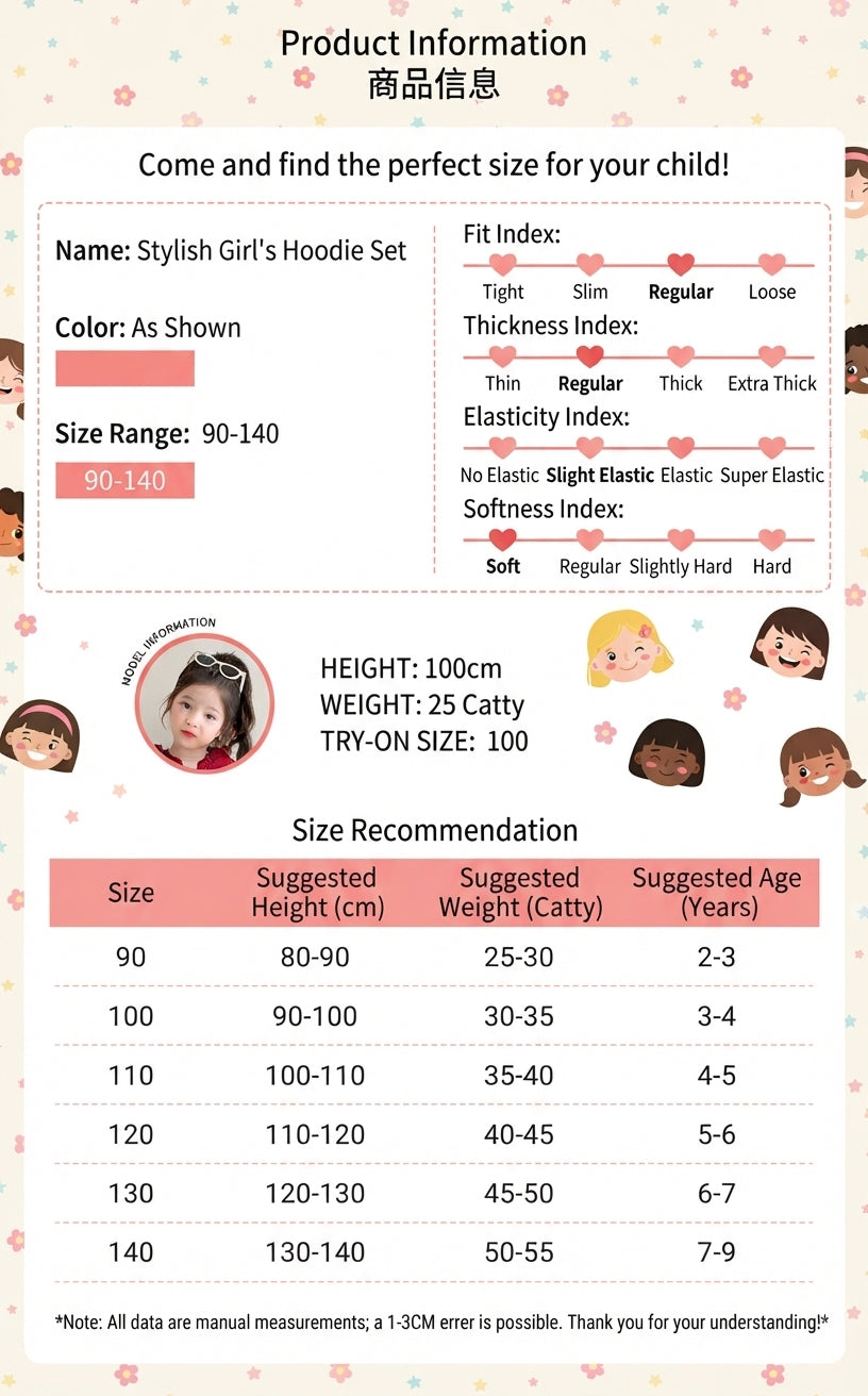 【48H Shipping】Two-Piece Set for Children, Girls, and Toddlers, Fashionable and Cute Spring and Autumn Style Baby Clothing