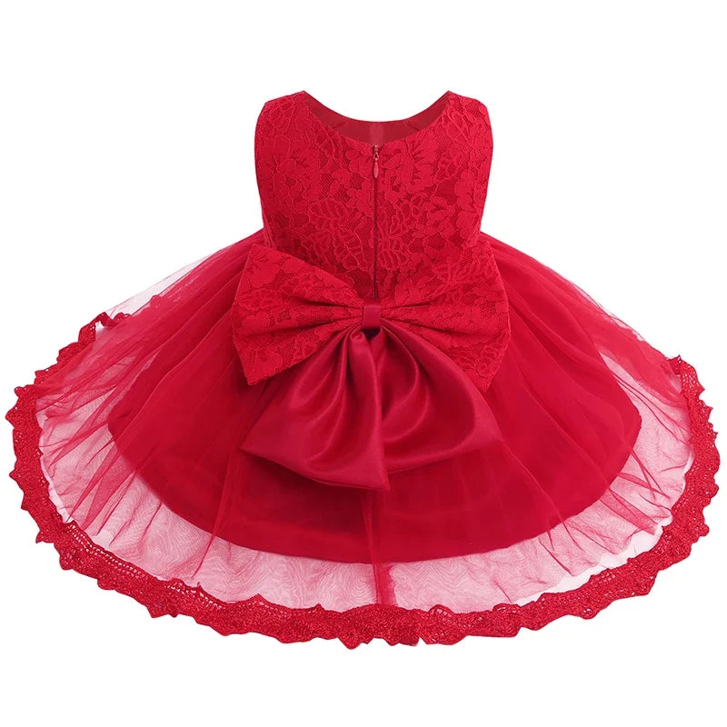 Infant Baby Girls Clothes Flower Girl Dress Toddler Formal Floral Lace Newborn Princess Wedding Bridesmaid Easter Party Dresses