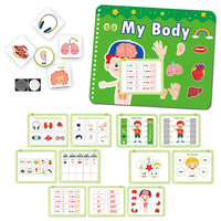 Montessori Quiet Books Early Educational Toys My First Busy Book DIY Paste Matching Puzzle Game Human Body Cognition Kids Toys