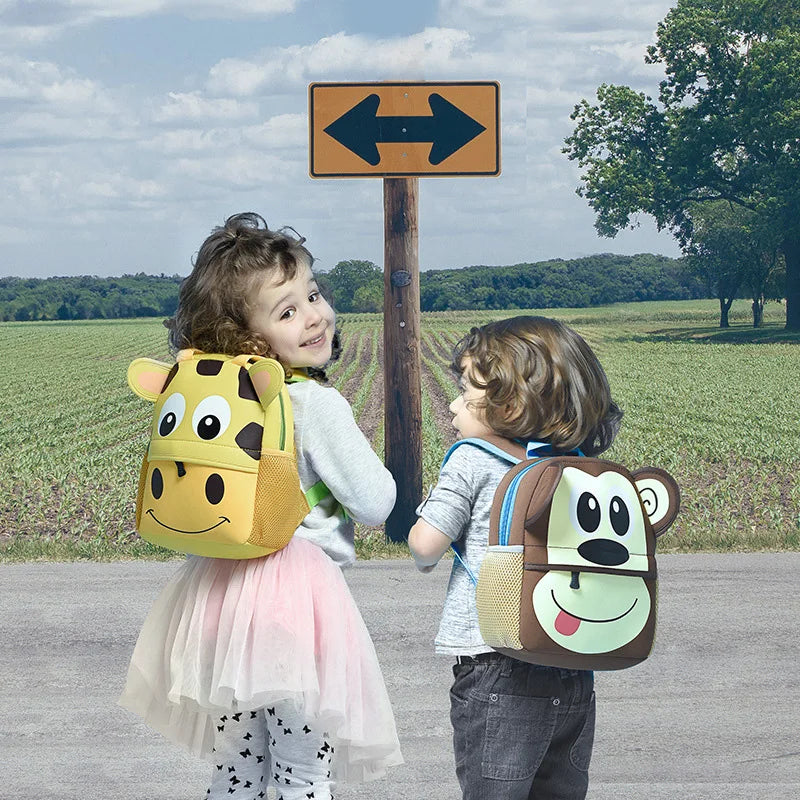 2023 Hot Children Backpacks 3D Giraffe Design Girl Boys School Bags Toddler Kids Neoprene Schoolbag Kindergarten Cartoon Pouch