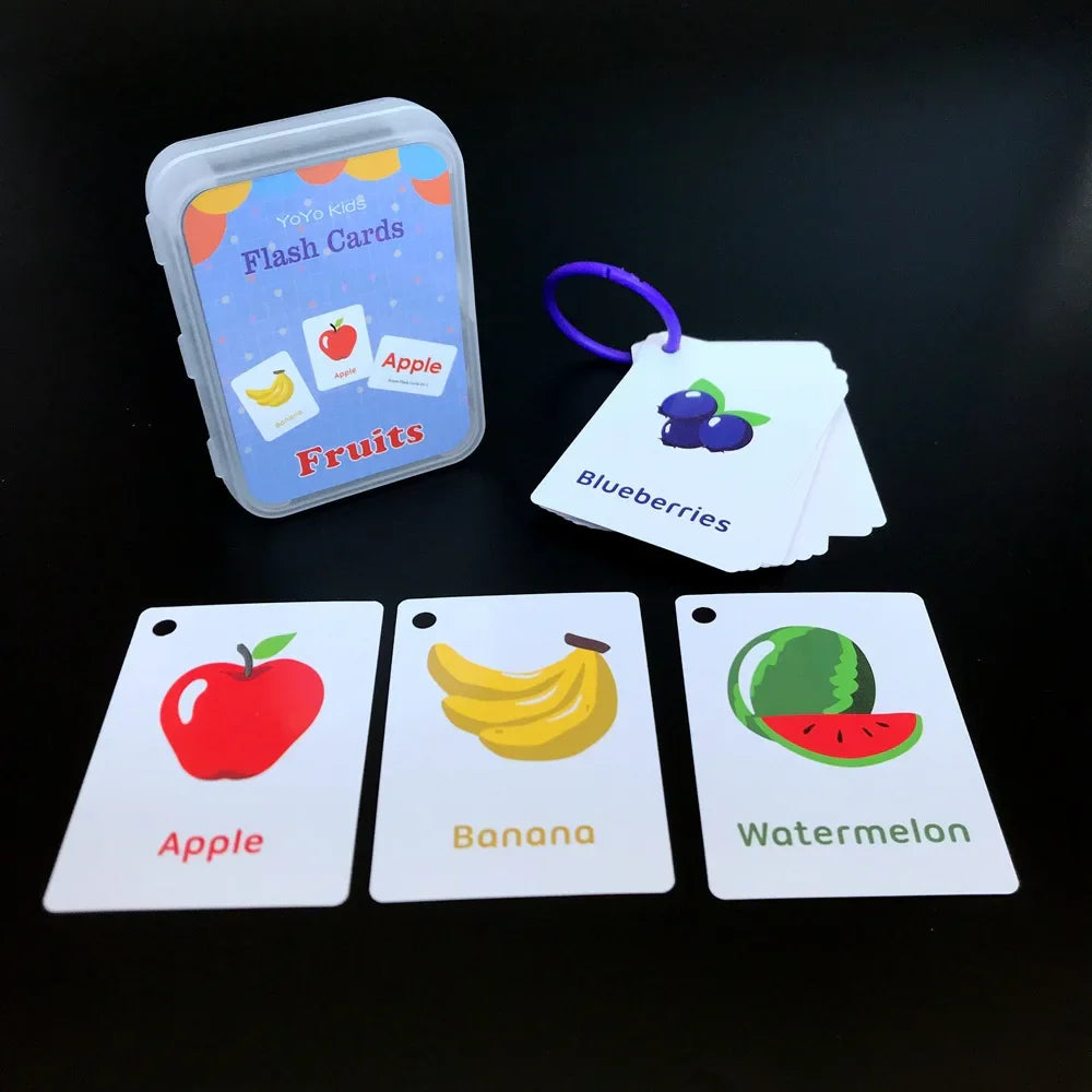 Kids Montessori Baby Learn English Word Card Flashcards Cognitive Educational Toys Picture Memorise Games Gifts for Children 29