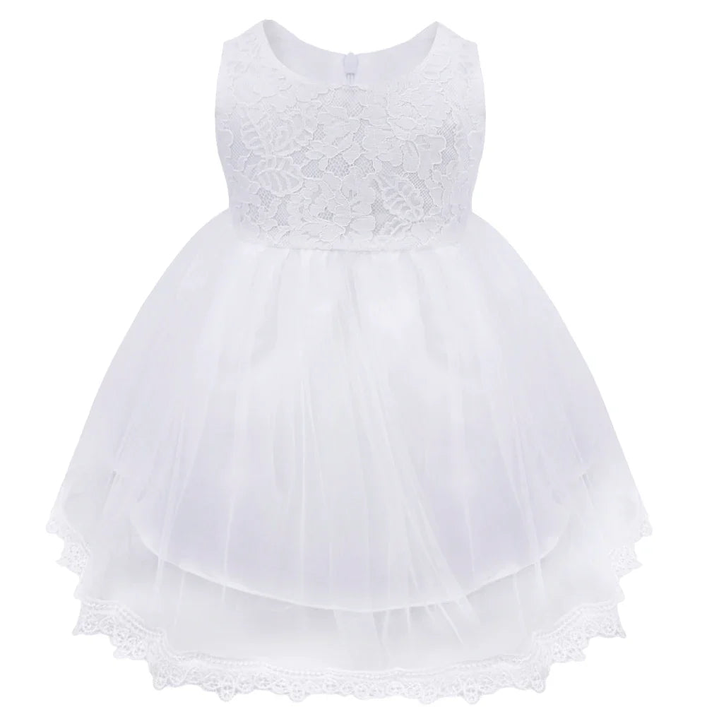 Infant Baby Girls Clothes Flower Girl Dress Toddler Formal Floral Lace Newborn Princess Wedding Bridesmaid Easter Party Dresses