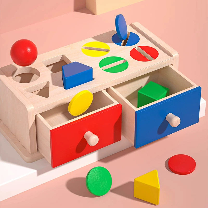 Montessori Early Education Teaching Aids, Kidsren's Educational Toys, Kindergarten Shape and Color Classification Matching Coin Box Gifts