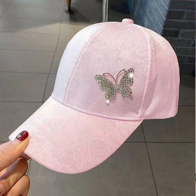 Cross-border Hat Women's New Sunscreen Sun Hat Trendy Baseball Cap Spring and Summer Fashion Sun Rhinestone Cap in stock