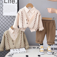 Children's Clothing Baby Spring and Autum Clothing Set 2025 New Style Kidsren's Style Boys Spring and Autum Casual Long-Sleeved Three-Piece Set Trendy