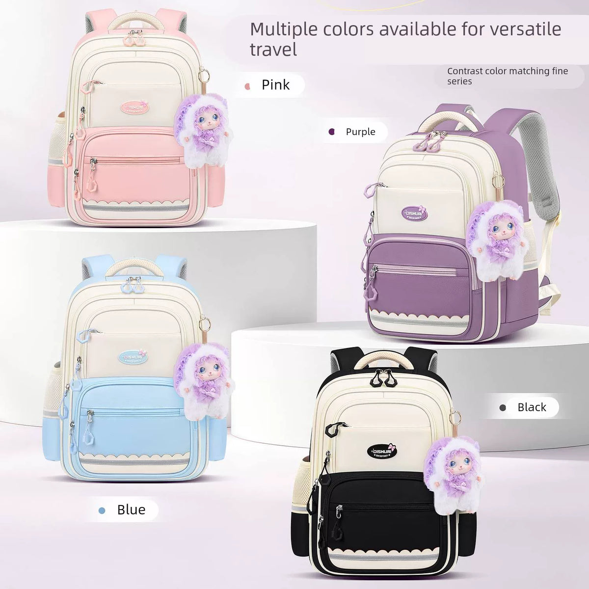 Loli Rabbit Schoolbag for Primary School Girls 2026 New Model for Grades 1, 2, 3 to 6, Lightweight Spine-Protecting and Burden-Reducing for Girls