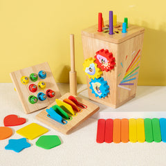 Baby Five-in-One Color Recognition Box, Multi-Functional Geometric Sorting & Matching Early Learning Educational Desktop Toy, In Stock