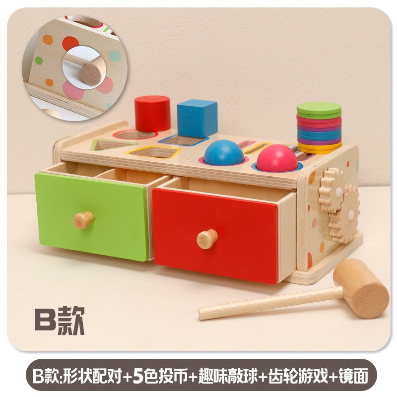 Montessori Early Education Teaching Aids, Kidsren's Educational Toys, Kindergarten Shape and Color Classification Matching Coin Box Gifts
