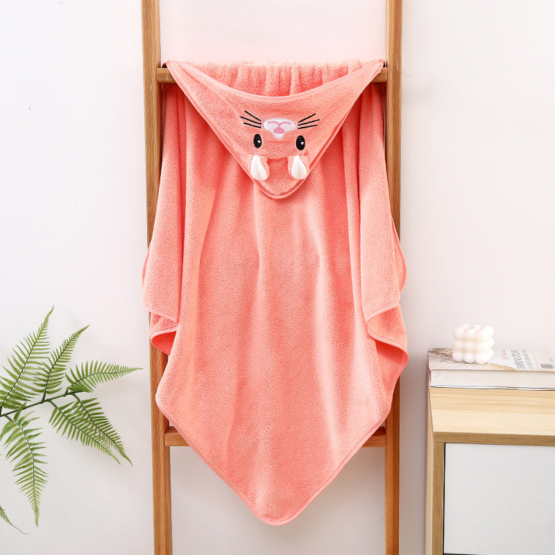 Coral fleece children's cloak bath towel newborn bath towel bath towel cute cartoon cloak bathrobe