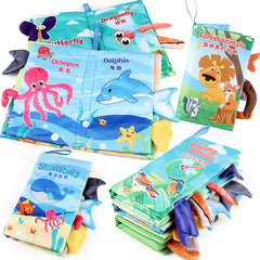 Baby Baby Sea, Land and Air Tail Cloth Book Chinese and English Ocean Forest Flying Animal Palm Book Early Education Toys