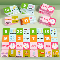 Children's Early Childhood Education Add and Subtract Operation Clock Cognition English Toys Educational Intelligence Visual Development Domino Learning Card