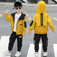 Boys' Autumn Outfit Set 2026 New Style Spring Autumn Winter Children's Pants and Jacket Trendy Stylish Two-Piece Set