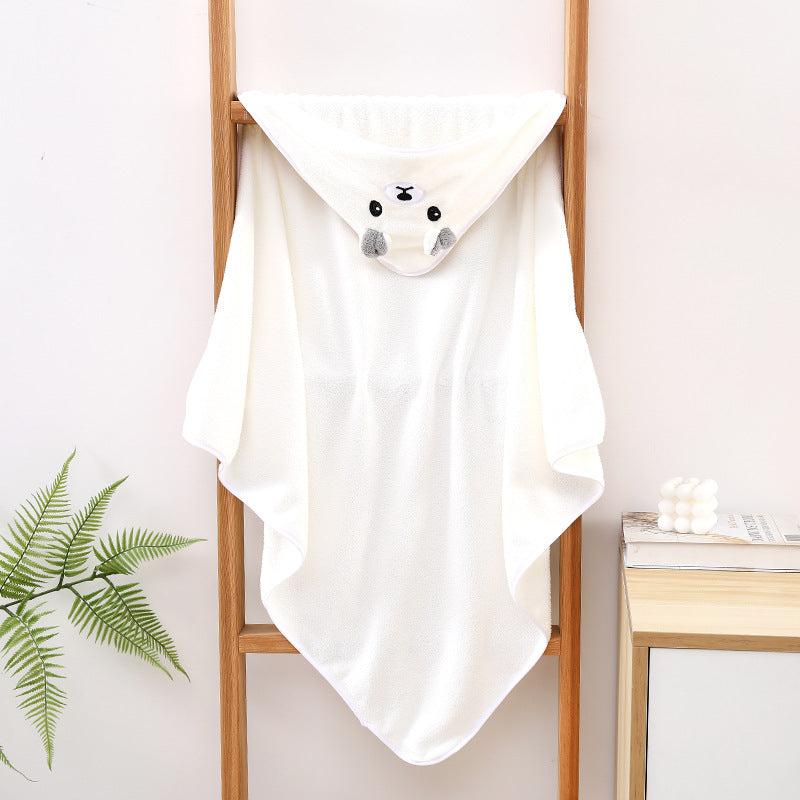 Coral fleece children's cloak bath towel newborn bath towel bath towel cute cartoon cloak bathrobe