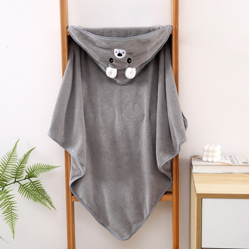 Coral fleece children's cloak bath towel newborn bath towel bath towel cute cartoon cloak bathrobe