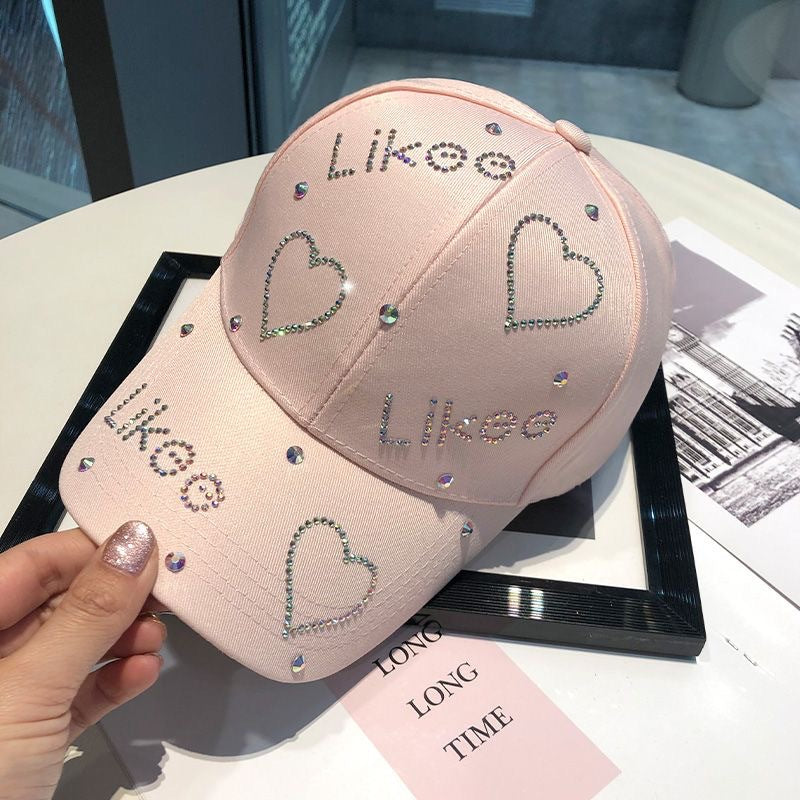 Cross-border Hat Women's New Sunscreen Sun Hat Trendy Baseball Cap Spring and Summer Fashion Sun Rhinestone Cap in stock
