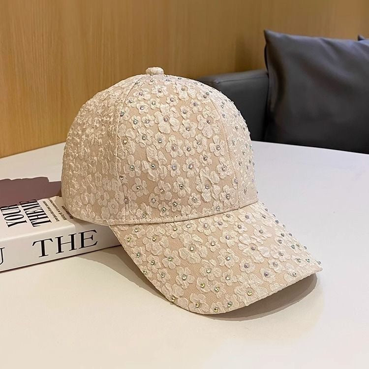 Cross-border Hat Women's New Sunscreen Sun Hat Trendy Baseball Cap Spring and Summer Fashion Sun Rhinestone Cap in stock