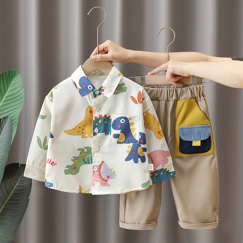 Printing Shirt For Boys Pants Breathable Two-piece Set - Boys Summer & Party Dresses - Baby's World (view 6)