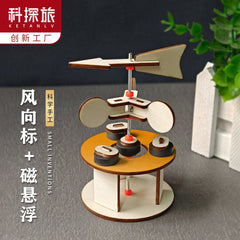 Physics Science Experiments, Magnetic Wind Vane, Magnetic Levitation Invention, Small DIY Toys, Student Handmade DIY Materials
