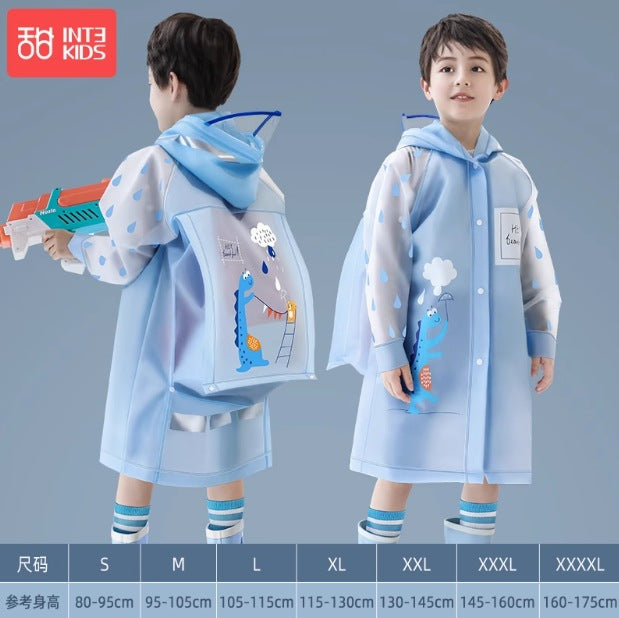 Children's Raincoat Cartoon Style for Girls and Boys, New Model for Kindergarten and Primary School Students, Special Backpack-Compatible Rain Poncho Wholesale