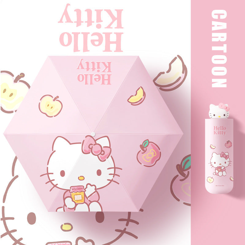 Authentic Sanrio Automatic Umbrella Cute Kt Cat 50% off Sunny or Rainy Dual-Use Sunshade Hellokitty Set