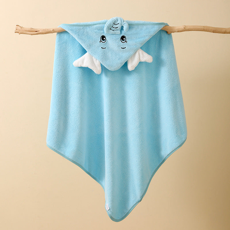 Coral fleece children's cloak bath towel newborn bath towel bath towel cute cartoon cloak bathrobe