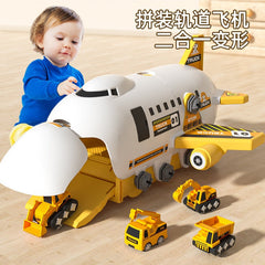Modular Toy Airplane Children’s Educational Screw-Drilling Assemble Toy for Kids | Toddler Learning Building Tool for Boys with Inertia Engineering Car