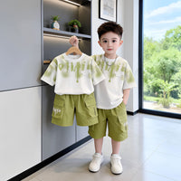 Boys' Summer Outfit 2026 New Stylish Set for Children, Short-Sleeve and Sleeveless Summer Clothes for 3-6 Year Old Boys